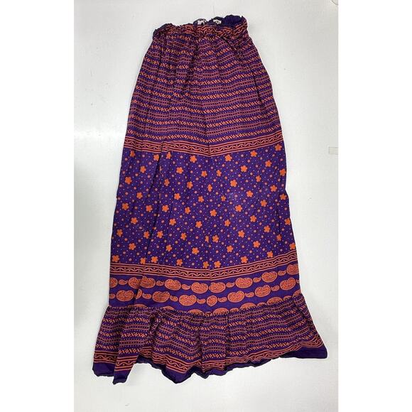 Unbranded Womens Skirt Size Unknown Purple Orange Maxi Elastic Waisted Vintage - Picture 1 of 9